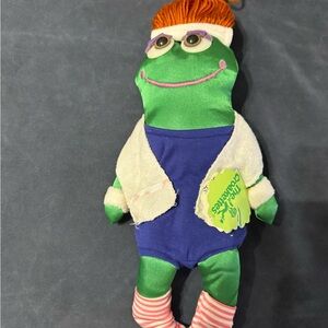 Green Plush Frog Doll with Orange Hair - Jane Ponda